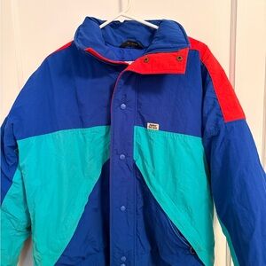 Alpine Designs Bright Blue Puffy Jacket Vintage Ski Jacket